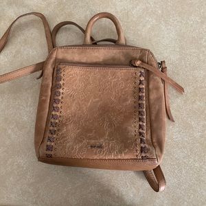 The Sak light brown leather backpack